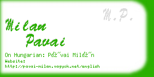 milan pavai business card